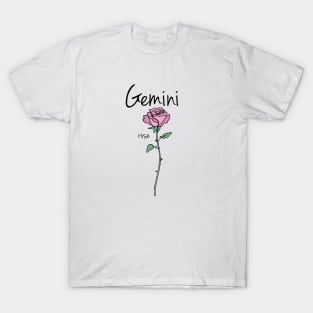 Gemini zodiac sign flower art T-Shirt